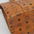 MCM Logogram Vicetos Tote Bag PVC Leather Brown Gold Auth BA3460-13