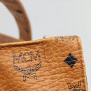 MCM Logogram Vicetos Tote Bag PVC Leather Brown Gold Auth BA3460-15