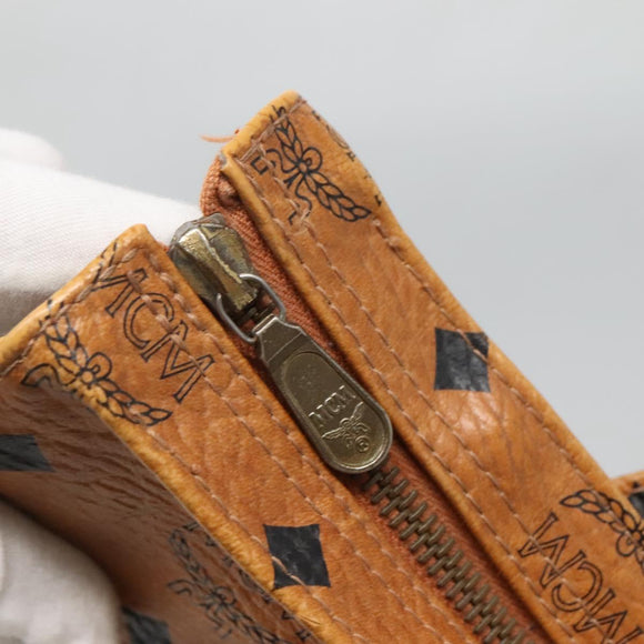 MCM Logogram Vicetos Tote Bag PVC Leather Brown Gold Auth BA3460