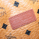 MCM Logogram Vicetos Tote Bag PVC Leather Brown Gold Auth BA3460-17