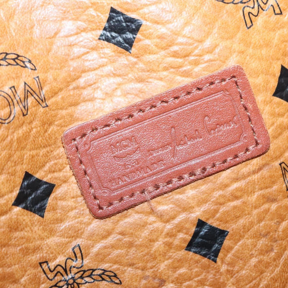 MCM Logogram Vicetos Tote Bag PVC Leather Brown Gold Auth BA3460