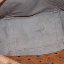 MCM Logogram Vicetos Tote Bag PVC Leather Brown Gold Auth BA3460-18