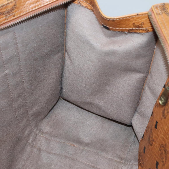 MCM Logogram Vicetos Tote Bag PVC Leather Brown Gold Auth BA3460