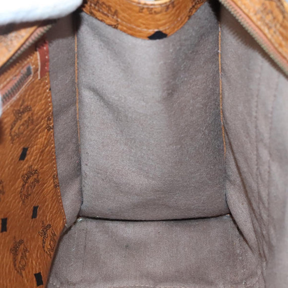 MCM Logogram Vicetos Tote Bag PVC Leather Brown Gold Auth BA3460