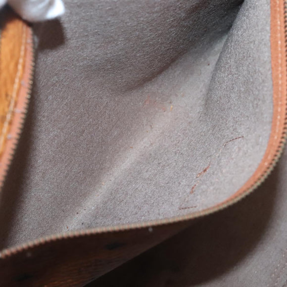 MCM Logogram Vicetos Tote Bag PVC Leather Brown Gold Auth BA3460