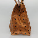 MCM Logogram Vicetos Tote Bag PVC Leather Brown Gold Auth BA3460-4