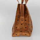 MCM Logogram Vicetos Tote Bag PVC Leather Brown Gold Auth BA3460-5