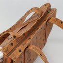 MCM Logogram Vicetos Tote Bag PVC Leather Brown Gold Auth BA3460-6