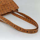 MCM Logogram Vicetos Tote Bag PVC Leather Brown Gold Auth BA3460-7