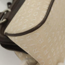 BVLGARI Logo Mania Tote Bag Canvas Leather Beige Silver Auth BA3461-9