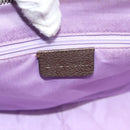 BVLGARI Logo Mania Tote Bag Canvas Leather Beige Silver Auth BA3461-17