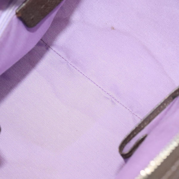 BVLGARI Logo Mania Tote Bag Canvas Leather Beige Silver Auth BA3461