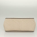 BVLGARI Logo Mania Tote Bag Canvas Leather Beige Silver Auth BA3461-5