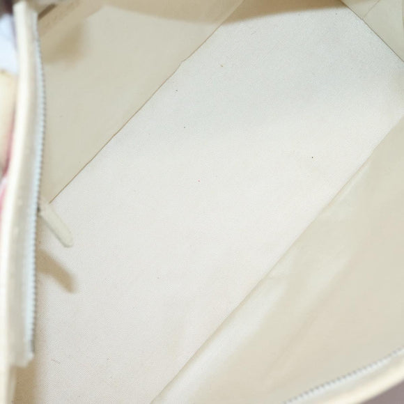 BVLGARI Logo Mania Tote Bag Canvas Pink Silver Auth BA3462