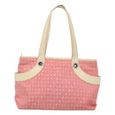 BVLGARI Logo Mania Tote Bag Canvas Pink Silver Auth BA3462-13