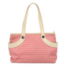 BVLGARI Logo Mania Tote Bag Canvas Pink Silver Auth BA3462-2