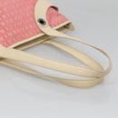 BVLGARI Logo Mania Tote Bag Canvas Pink Silver Auth BA3462-7