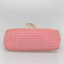 BVLGARI Logo Mania Tote Bag Canvas Pink Silver Auth BA3462-5