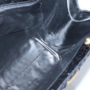 Salvatore Ferragamo Vala Tote Bag Leather Embossed Black Gold Auth BA3465-17