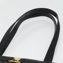 Salvatore Ferragamo Vala Tote Bag Leather Embossed Black Gold Auth BA3465-8