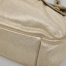 Salvatore Ferragamo Gancini Bag Leather Champagne Gold Gold Auth BA3466V-9