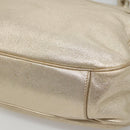Salvatore Ferragamo Gancini Bag Leather Champagne Gold Gold Auth BA3466V-15