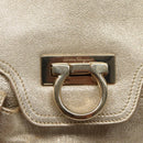 Salvatore Ferragamo Gancini Bag Leather Champagne Gold Gold Auth BA3466V-10