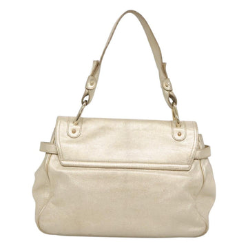 Salvatore Ferragamo Gancini Bag Leather Champagne Gold Gold Auth BA3466V - 0