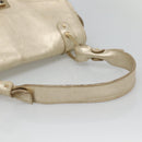 Salvatore Ferragamo Gancini Bag Leather Champagne Gold Gold Auth BA3466V-7