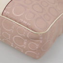 Salvatore Ferragamo Gancini Tote Bag Canvas Leather Pink Silver Auth BA3467-9