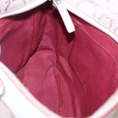 Salvatore Ferragamo Gancini Tote Bag Canvas Leather Pink Silver Auth BA3467-18