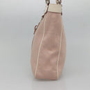 Salvatore Ferragamo Gancini Tote Bag Canvas Leather Pink Silver Auth BA3467-4