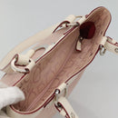 Salvatore Ferragamo Gancini Tote Bag Canvas Leather Pink Silver Auth BA3467-6