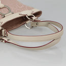 Salvatore Ferragamo Gancini Tote Bag Canvas Leather Pink Silver Auth BA3467-7
