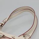 Salvatore Ferragamo Gancini Tote Bag Canvas Leather Pink Silver Auth BA3467-8