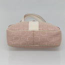 Salvatore Ferragamo Gancini Tote Bag Canvas Leather Pink Silver Auth BA3467-5
