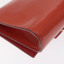 Salvatore Ferragamo Chain Vala Shoulder Bag Enamel Orange Gold Auth BA3468-16