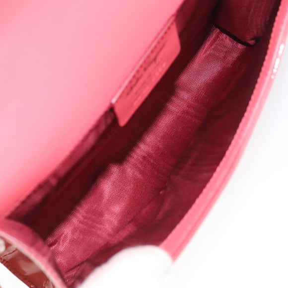 Salvatore Ferragamo Chain Vala Shoulder Bag Enamel Orange Gold Auth BA3468