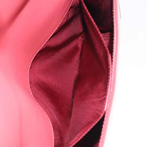 Salvatore Ferragamo Chain Vala Shoulder Bag Enamel Orange Gold Auth BA3468