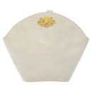 Salvatore Ferragamo Shoulder Bag Leather White Gold Auth BA3469-13