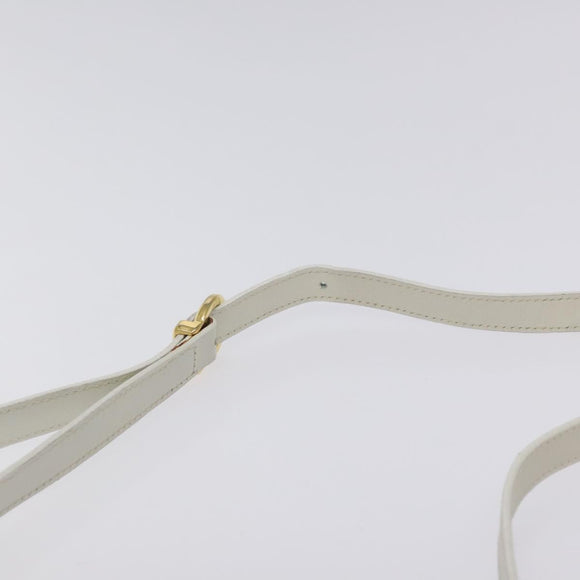 Salvatore Ferragamo Shoulder Bag Leather White Gold Auth BA3469