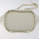Salvatore Ferragamo Shoulder Bag Leather White Gold Auth BA3469-5