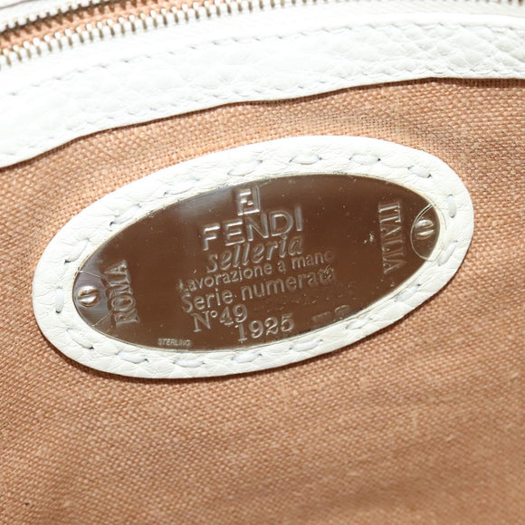 FENDI Celeria Tote Bag Coated Canvas Beige Gold Auth BA3471