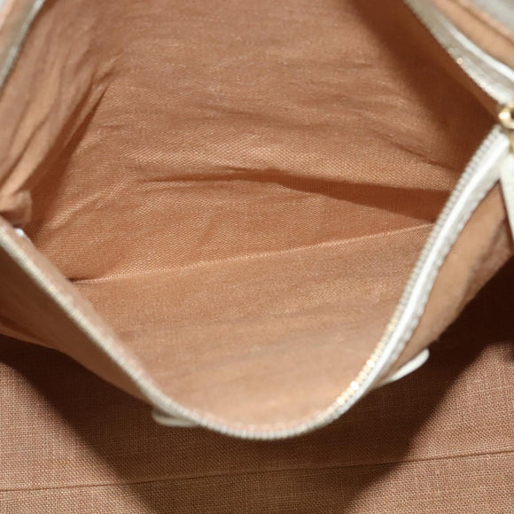 FENDI Celeria Tote Bag Coated Canvas Beige Gold Auth BA3471