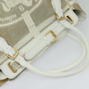 FENDI Celeria Tote Bag Coated Canvas Beige Gold Auth BA3471-6