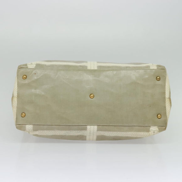 FENDI Celeria Tote Bag Coated Canvas Beige Gold Auth BA3471