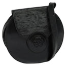 FENDI Shoulder Bag Leather Black Gold Auth BA3472-1