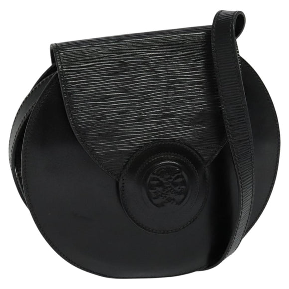 FENDI Shoulder Bag Leather Black Gold Auth BA3472