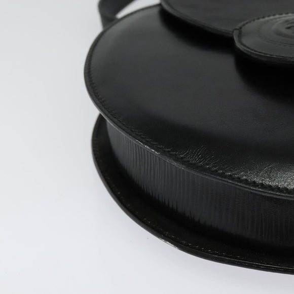 FENDI Shoulder Bag Leather Black Gold Auth BA3472