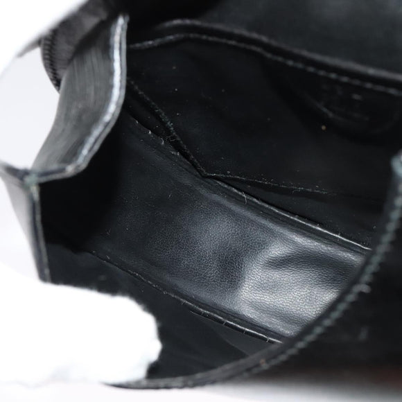 FENDI Shoulder Bag Leather Black Gold Auth BA3472